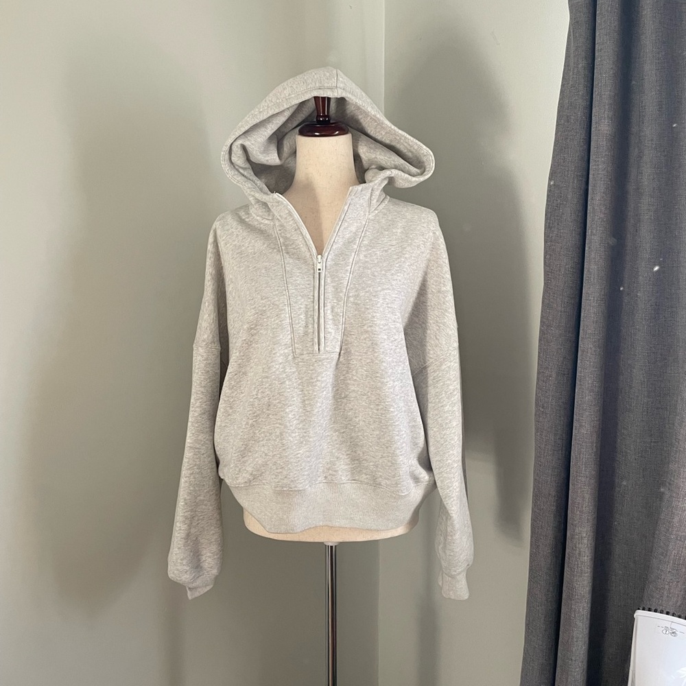 A&F Sunday Hooded Quarter Zip Sweatshirt